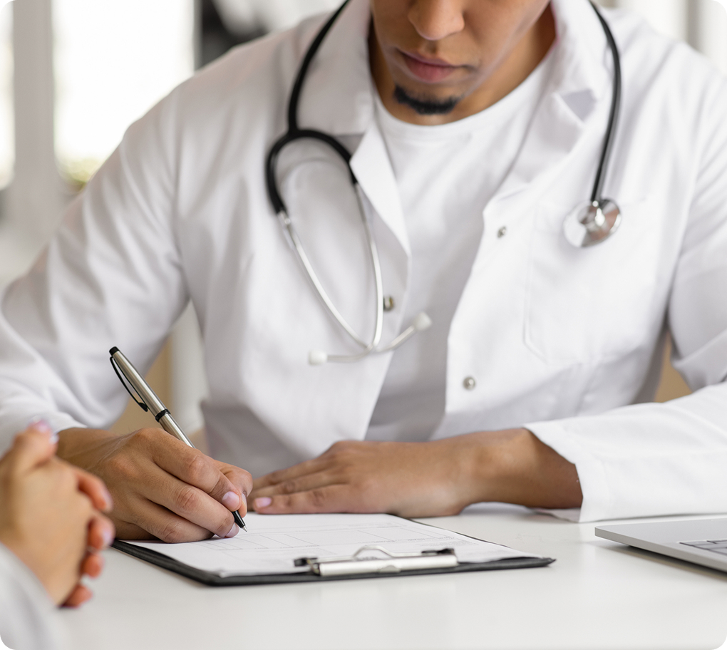 Healthcare professional walking
